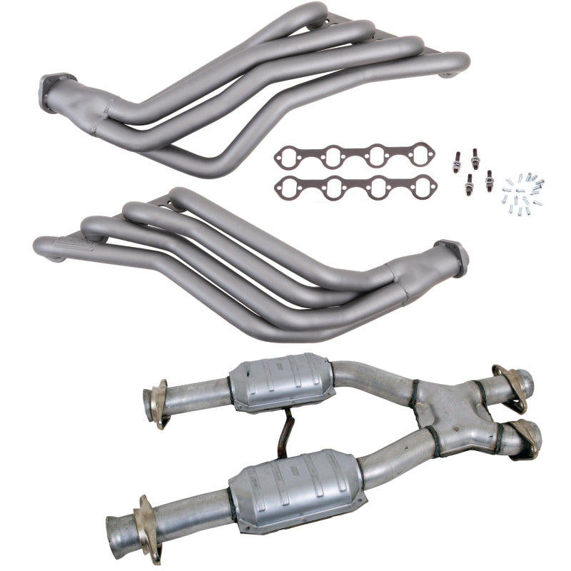 BBK 86-93 Ford Mustang 1-3/4 Long Tube 351 Swap Headers w/High Flow Catted X-Pipe (Ti Ceramic) - Burkken Auto Parts