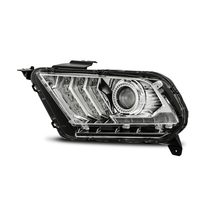 AlphaRex 10-12 Ford Mustang PRO-Series Projector Headlights Plank Style Chrome w/Top/Bottom DRL - Burkken Auto Parts