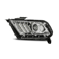 AlphaRex 10-12 Ford Mustang PRO-Series Projector Headlights Plank Style Chrome w/Top/Bottom DRL - Burkken Auto Parts