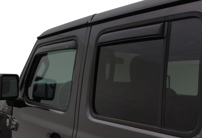 AVS 2018 Jeep Wrangler Unlimited (4-Door) Ventvisor In-Channel Window Deflectors 4pc - Smoke - Burkken Auto Parts