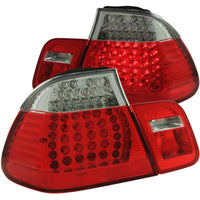ANZO 1999-2001 BMW 3 Series E46 LED Taillights Red/Clear 4pc - Burkken Auto Parts