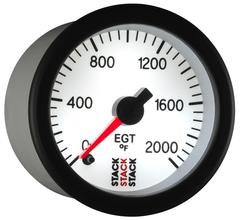 Autometer Stack 52mm 0-2000 Deg F Pro Stepper Motor Exhaust Gas Temp Gauge - White - Burkken Auto Parts