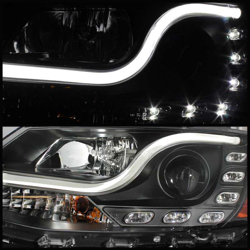 Spyder Volkswagen Jetta 11-14 Projector Headlights Halogen Light Tube DRL Blk PRO-YD-VJ11-LTDRL-BK - Burkken Auto Parts
