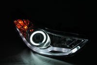 ANZO 2011-2014 Hyundai Elantra Projector Headlights w/ Halo Black (CCFL) - Burkken Auto Parts