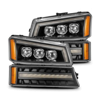 AlphaRex 03-06 Chevy Silverado 1500/2500HD/3500HD/Avalanche Black NOVA LED Proj Headlights - Burkken Auto Parts