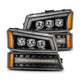 AlphaRex 03-06 Chevy Silverado 1500/2500HD/3500HD/Avalanche Black NOVA LED Proj Headlights - Burkken Auto Parts