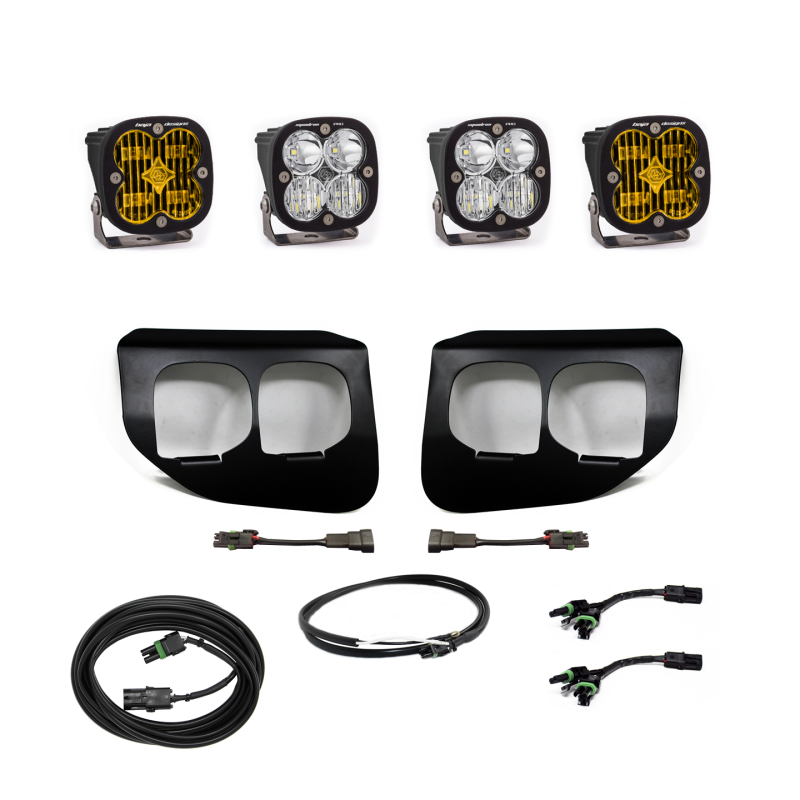 Baja Designs 2020+ Ford Super Duty Fog Lights FPK Amber SAE/Pro DC Baja Designs w/Upfitter - Burkken Auto Parts
