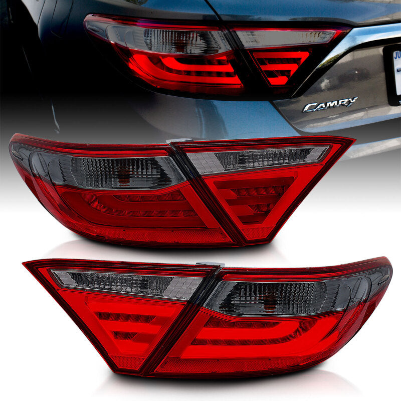 ANZO 2015-2016 Toyota Camry LED Taillights Smoke - Burkken Auto Parts