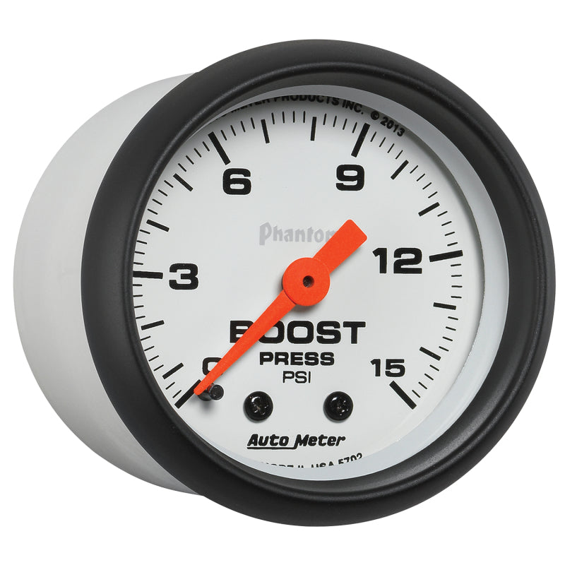 Autometer Phantom 52mm 0-15PSI Mechanical Boost Pressure Gauge - Burkken Auto Parts