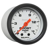 Autometer Phantom 52mm 0-15PSI Mechanical Boost Pressure Gauge - Burkken Auto Parts