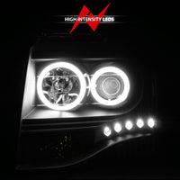 ANZO 2007-2014 Ford Expedition Projector Headlights w/ Halo Black - Burkken Auto Parts