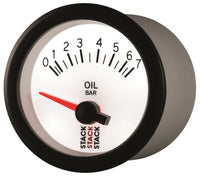 Autometer Stack 52mm 0-7 Bar M10 Male Electric Oil Pressure Gauge - White - Burkken Auto Parts