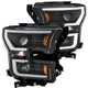 ANZO 2015-2016 Ford F-150 Projector Headlights w/ Plank Style Design Black w/ Amber - Burkken Auto Parts