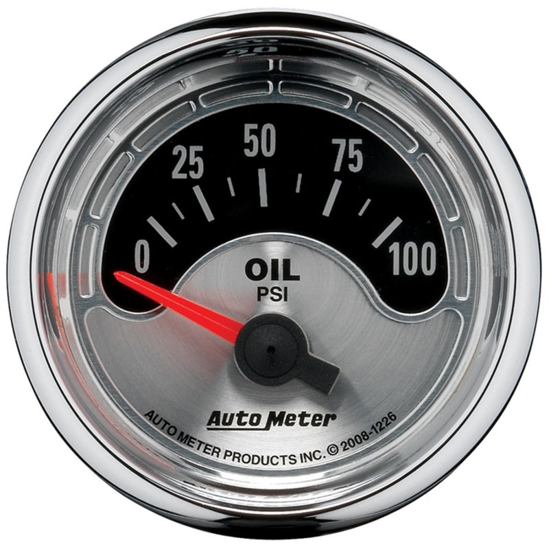Autometer American Muscle 52mm Short Sweep Electric 100PSI Oil Pressure Gauge - Burkken Auto Parts