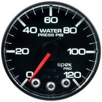 Autometer Spek-Pro Gauge Water Press 2 1/16in 120psi Stepper Motor W/Peak & Warn Blk/Blk - Burkken Auto Parts