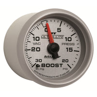 Autometer Ultra-Lite II 52mm 30 in Hg/20 psi Mechanical Boost/Vacuum Gauge - Burkken Auto Parts