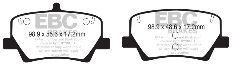 EBC 2018+ Volvo XC40 T4 Greenstuff Rear Brake Pads - Burkken Auto Parts