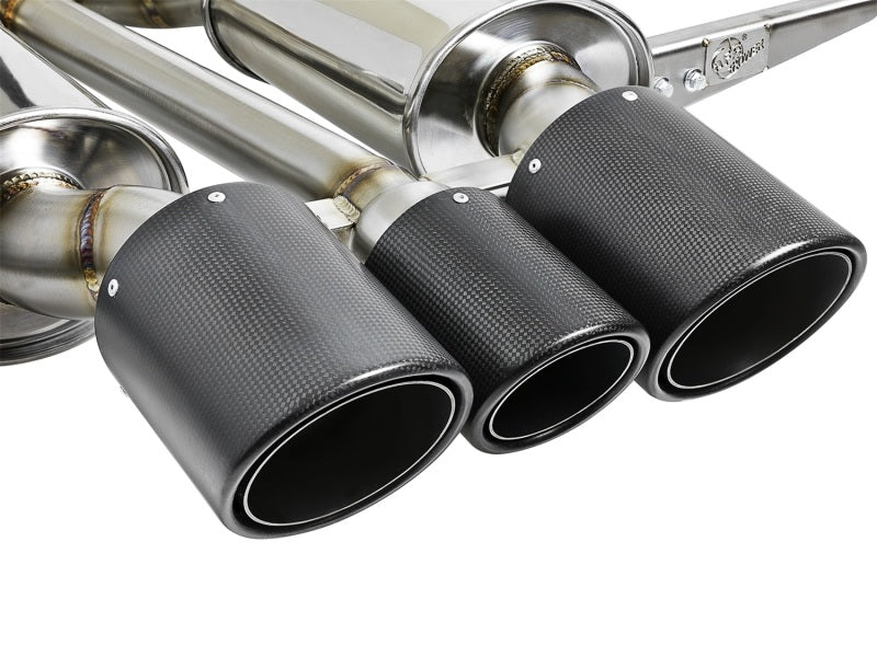 aFe POWER Takeda 2-1/2in to 2-1/4in 304SS Catback Dual-Exit Exhaust 17+ Honda Civic Type R w/CF Tips - Burkken Auto Parts