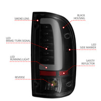 ANZO 1995-2000 Toyota Tacoma LED Taillights Black Housing Smoke Lens (Pair) - Burkken Auto Parts