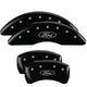 MGP 4 Caliper Covers Engraved Front & Rear 24-25 Ford Mustang EcoBoost - Black w/ Oval Logo