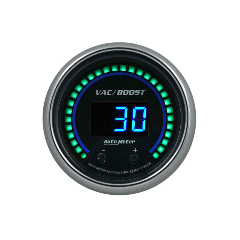 Autometer 52.4mm Black Switchable 0-1600 PSI / 0-110 BAR Vacuum/Boost Cobalt Elite Digital Gauge - Burkken Auto Parts