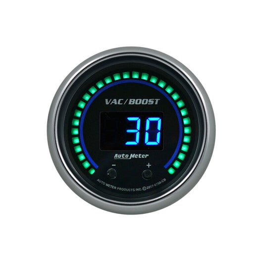 Autometer 52.4mm Black Switchable 0-1600 PSI / 0-110 BAR Vacuum/Boost Cobalt Elite Digital Gauge - Burkken Auto Parts