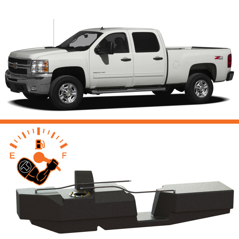 Titan Fuel Tanks 01-10 GM 2500/3500 Duramax Crew Cab Short Bed 52 Gallon XXL Mid-Ship Fuel Tank - Burkken Auto Parts