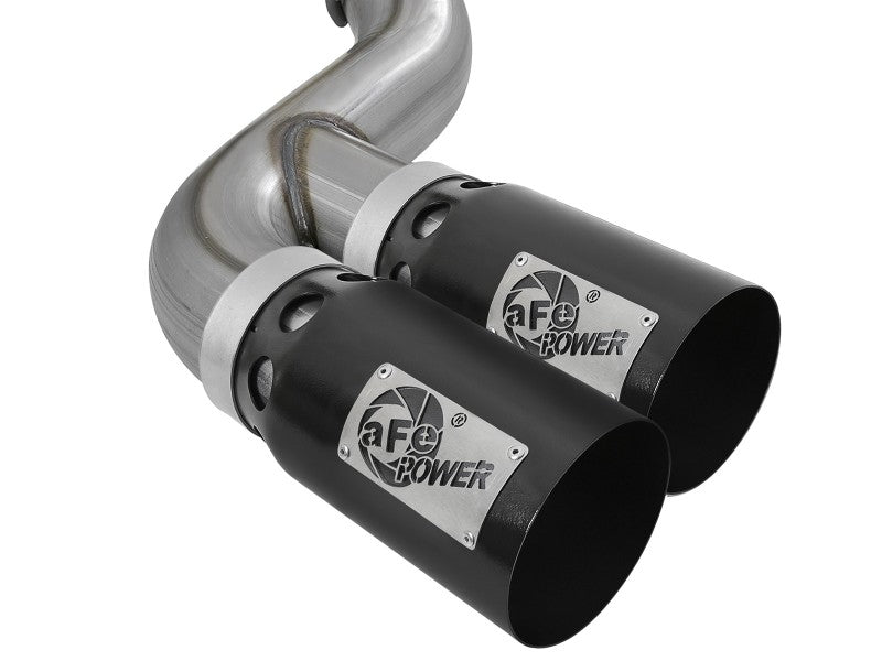 aFe Power 15-16 Ford F250/F350 6.7L Diesel Rebel XD 4in 409 SS DPF-Back Exhaust System - Black Tips - Burkken Auto Parts