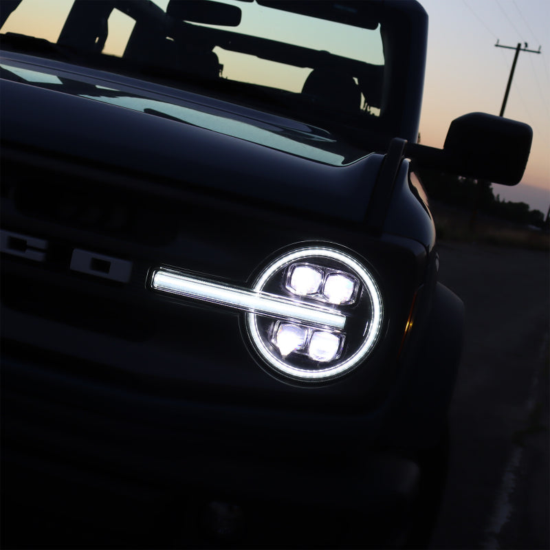 AlphaRex 21-23 Ford Bronco NOVA LED Projector Headlights Black - Burkken Auto Parts
