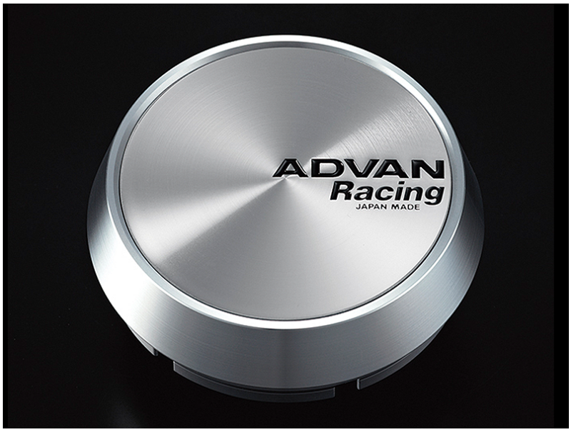 Advan Racing Center Cap 73mm Middle Height - Platinum Silver + Black Letters - Burkken Auto Parts