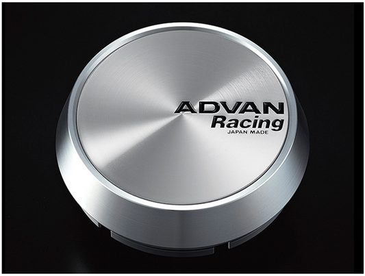 Advan Racing Center Cap 73mm Middle Height - Platinum Silver + Black Letters - Burkken Auto Parts