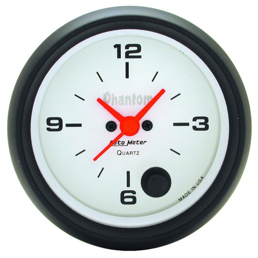 AutoMeter Gauge Clock 2-5/8in. 12HR Analog Phantom - Burkken Auto Parts
