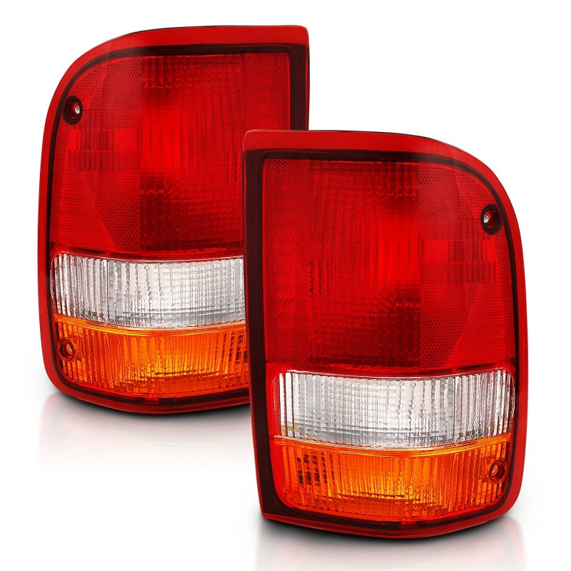 ANZO 1993-1997 Ford Ranger Tail Light Red/Clear (OE) - Burkken Auto Parts