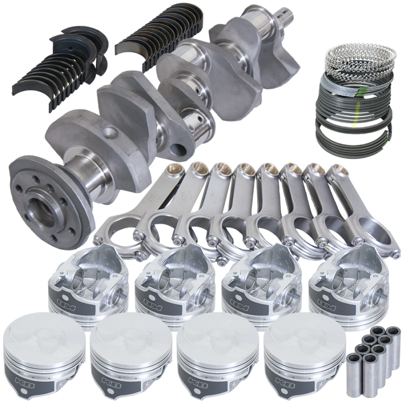 Eagle Chevy 350 3.480in Crank 6.000in H-Beam -3.7cc Flat Top 4.000in Pistons Balanced Assembly - Burkken Auto Parts