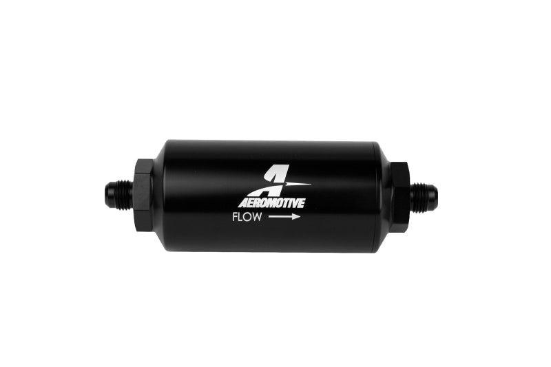 Aeromotive In-Line Filter - (AN-6 Male) 10 Micron Microglass Element Bright Dip Black Finish - Burkken Auto Parts