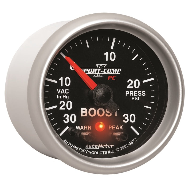 Autometer Sport-Comp II 52mm 30 IN HG / 30 PSI Electronic Boost/Vacuum Gauge - Burkken Auto Parts