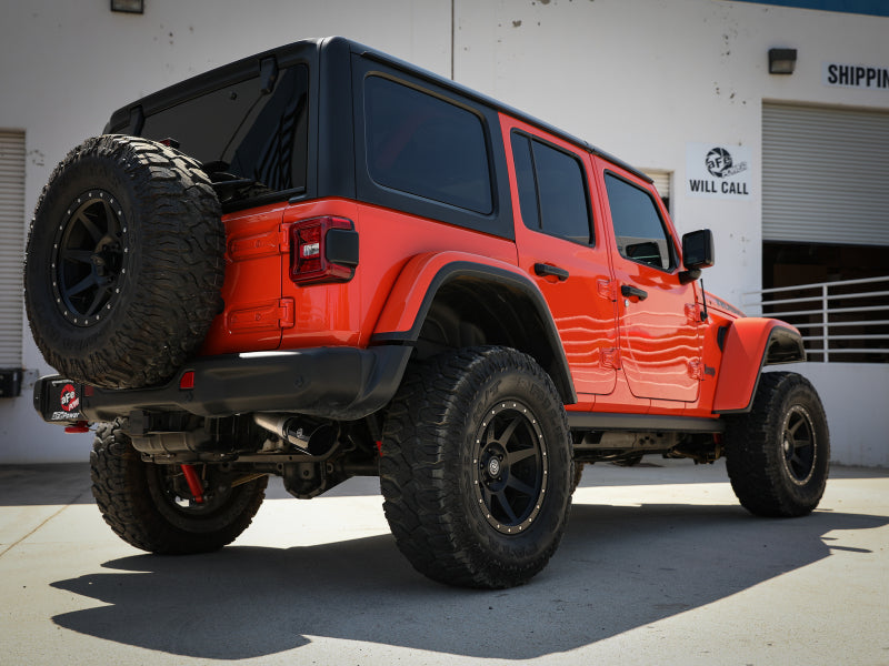 aFe 20-21 Jeep Wrangler Large Bore-HD 3in 304 Stainless Steel DPF-Back Exhaust System - Black Tip - Burkken Auto Parts