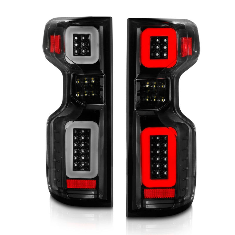 ANZO 19-21 Chevy Silverado Work Truck Full LED Taillights Blk Housing Clear Lens G2 (w/C light Bars) - Burkken Auto Parts