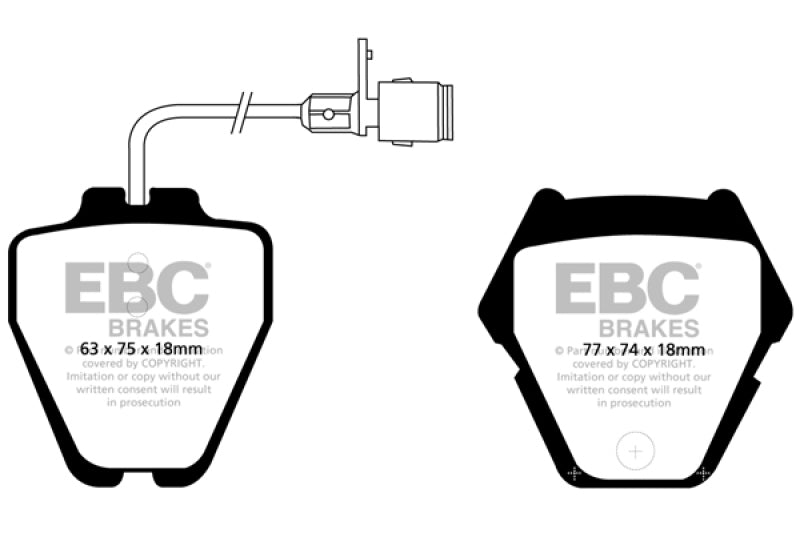 EBC 00-03 Audi A8 Quattro 4.2 (8 Pad Set) Redstuff Front Brake Pads - Burkken Auto Parts