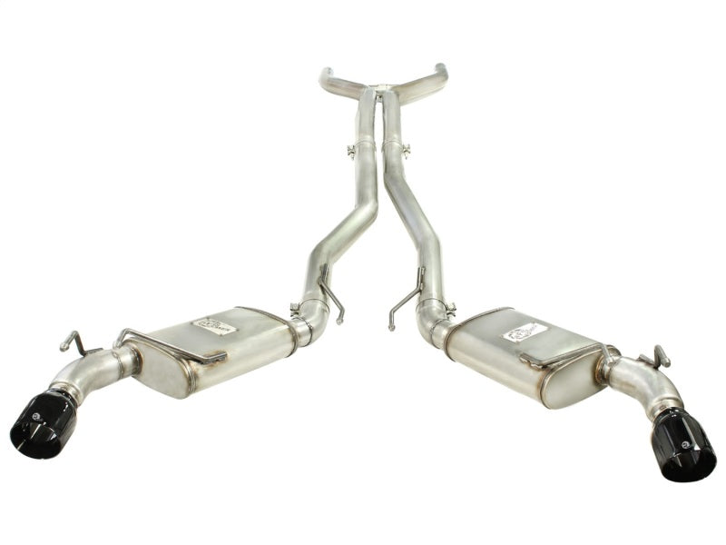 aFe MACHForce XP Exhaust 3in Stainless Stee CB/10-13 Chevy Camaro V8-6.2L (td) (gloss blk tip) - Burkken Auto Parts