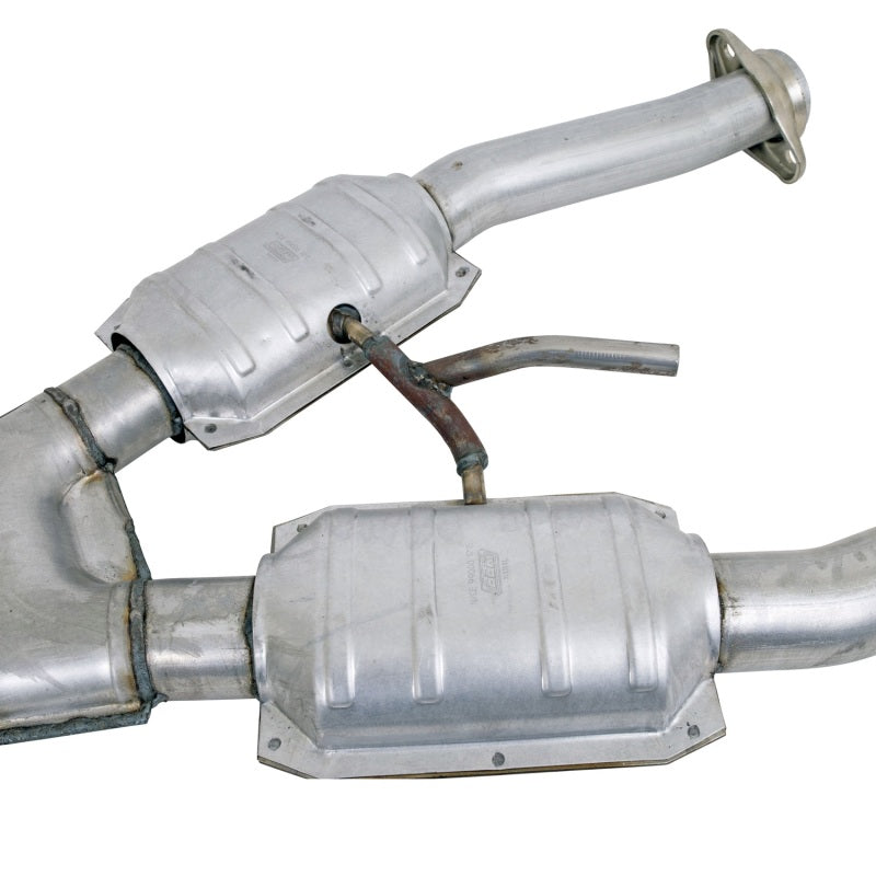 BBK 79-93 Mustang 5.0 Short Mid X Pipe w Catalytic Converters 2-1/2 For Automatic Long Tube Headers - Burkken Auto Parts