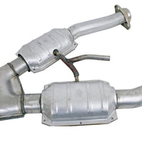 BBK 79-93 Mustang 5.0 Short Mid X Pipe w Catalytic Converters 2-1/2 For Automatic Long Tube Headers - Burkken Auto Parts