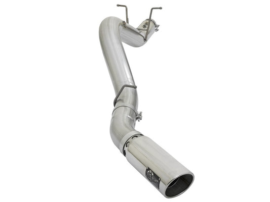 aFe ATLAS 5in DPF-Back Aluminized Steel Exhaust System w/Polished Tips 2017 GM Duramax 6.6L (td) L5P - Burkken Auto Parts