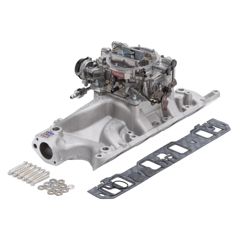 Edelbrock Manifold And Carb Kit Performer RPM Small Block Ford 289-302 Natural Finish - Burkken Auto Parts