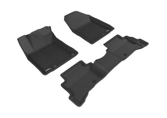 3D MAXpider 2017-2019 Hyundai Ioniq Hybrid/Ioniq Plug-in Kagu 1st & 2nd Row Floormats - Black - Burkken Auto Parts