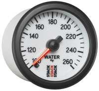 Autometer Stack 52mm 100-260 Deg F 1/8in NPTF Male Pro Stepper Motor Water Temp Gauge - White - Burkken Auto Parts