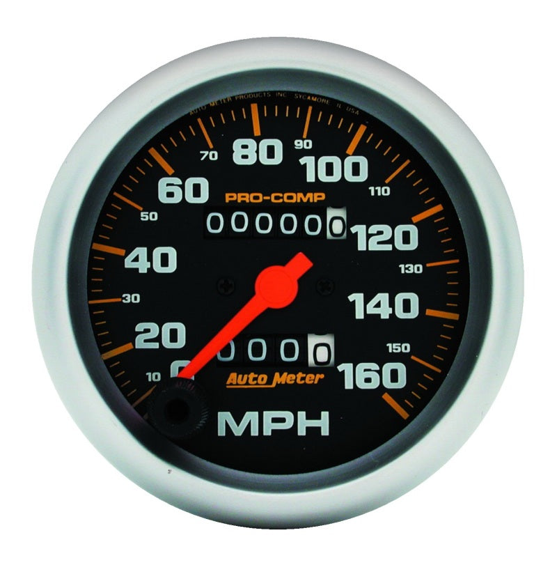 Autometer Pro-Comp Mechanical Speedometer 3 3/8in 160 mph Gauge - Burkken Auto Parts