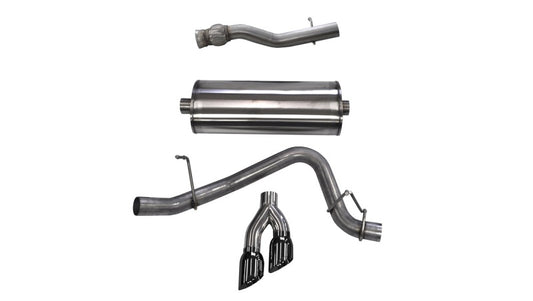 Corsa 2015-2020 GMC Yukon Denali XL 6.2L V8 3in Cat-Back Single Side Exit Twin 4in Black Tips - Burkken Auto Parts