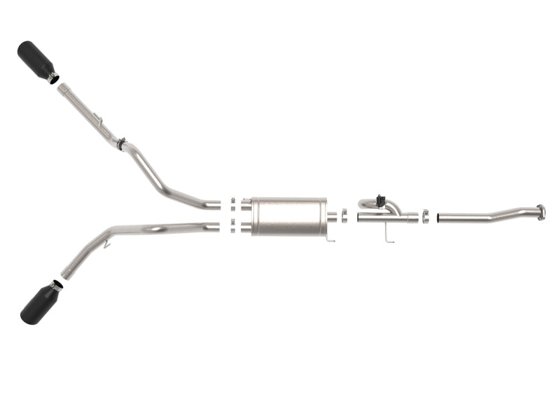 aFe Gemini XV 3in 304 SS Cat-Back Exhaust 15-20 Ford F-150 V6 2.7L/3.5 w/ Black Tips - Burkken Auto Parts