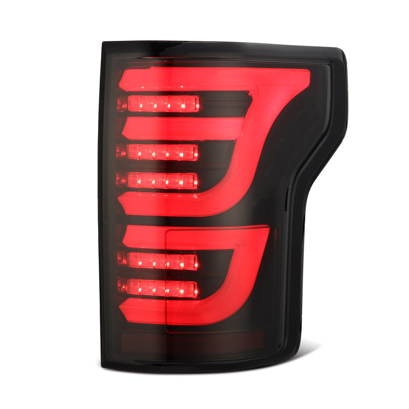 AlphaRex 15-20 Ford F-150 Luxx LED Tail Lights (Pair) Black/Red (Not For Blind Spot Sensor Models) - Burkken Auto Parts